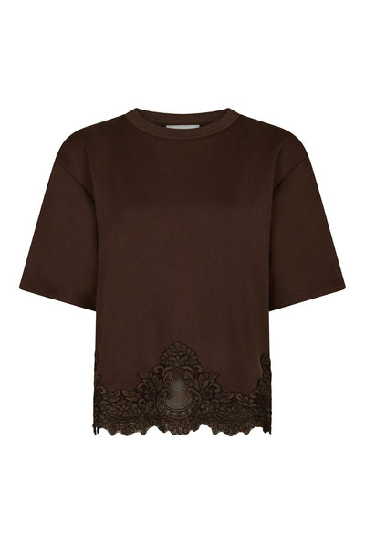 Iria Lace Tee Brown - 170063 Thumbnail