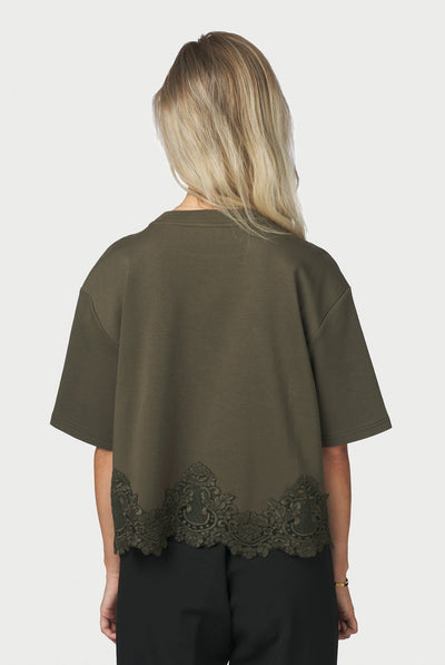 Iria Lace Tee ARMY - 170063 Thumbnail