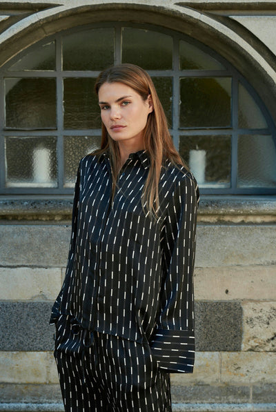 Mistan Print Shirt Mörkbrun - 170711 Thumbnail