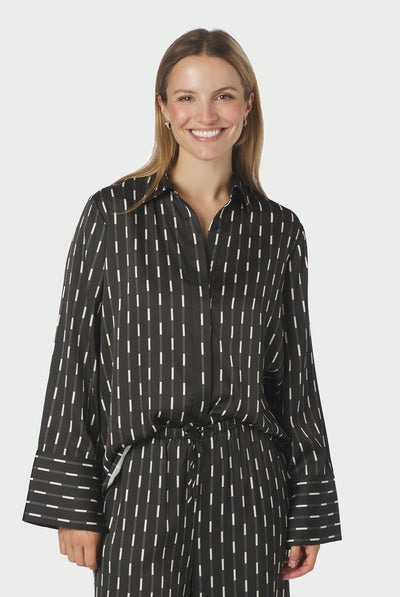 Mistan Print Shirt Mörkbrun - 170711 Thumbnail