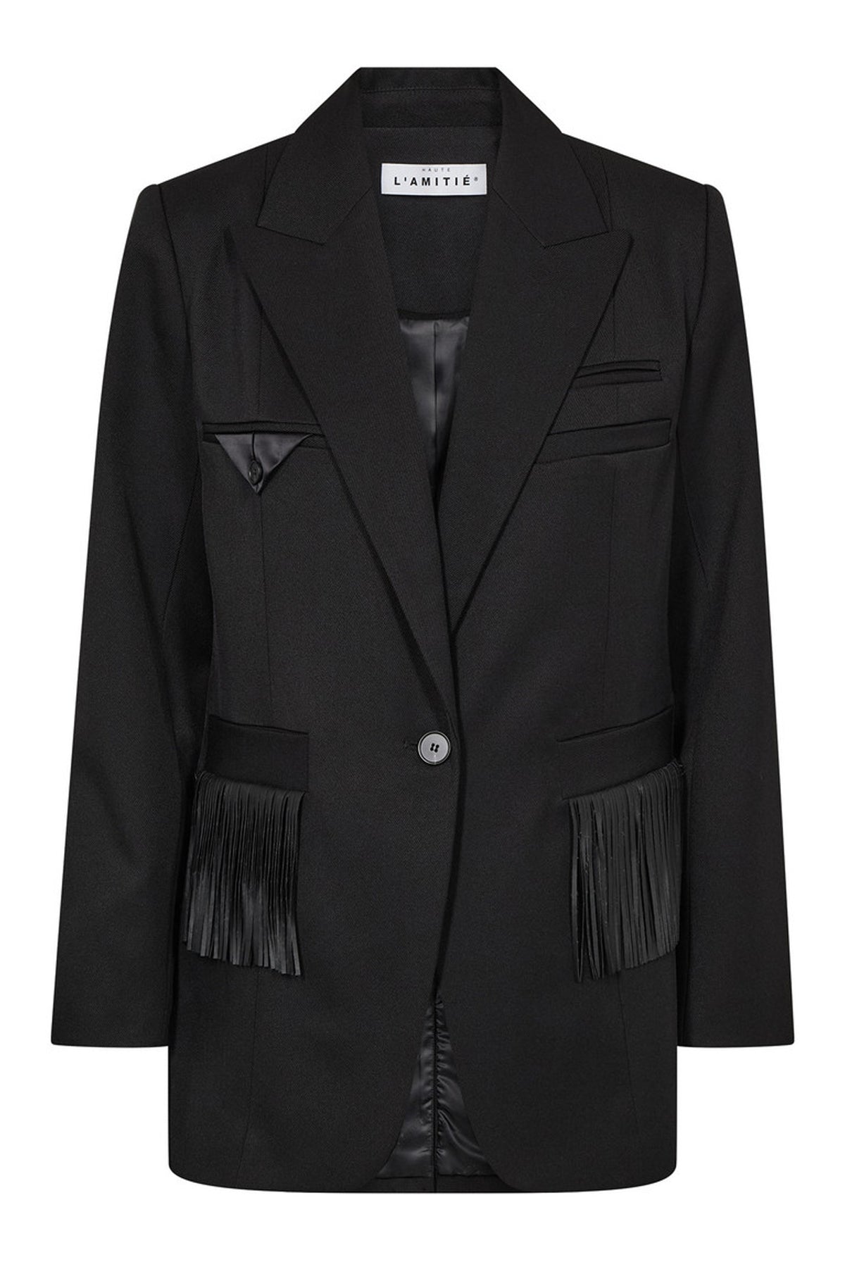 Premiere Fringe Blazer Black - HL10745
