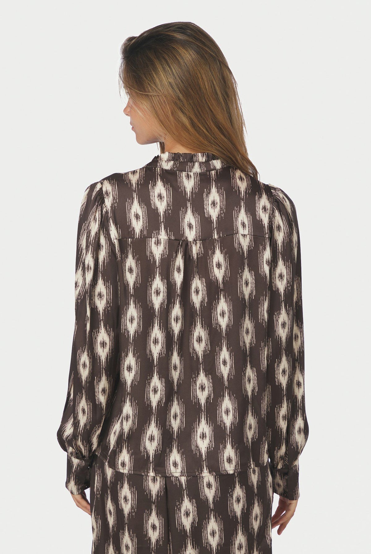 Massima Ikat Blus Mörkbrun - 171182
