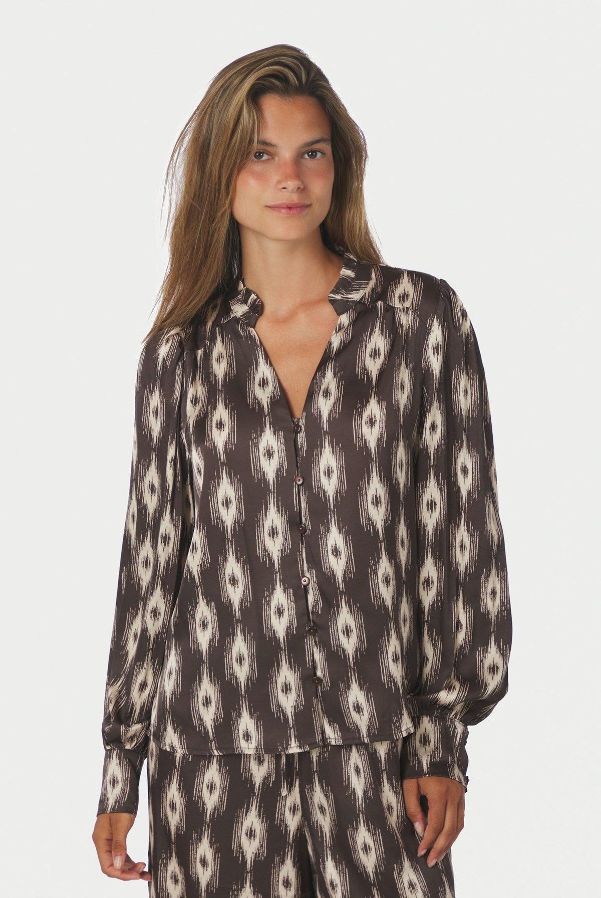 Massima Ikat Blus Mörkbrun - 171182