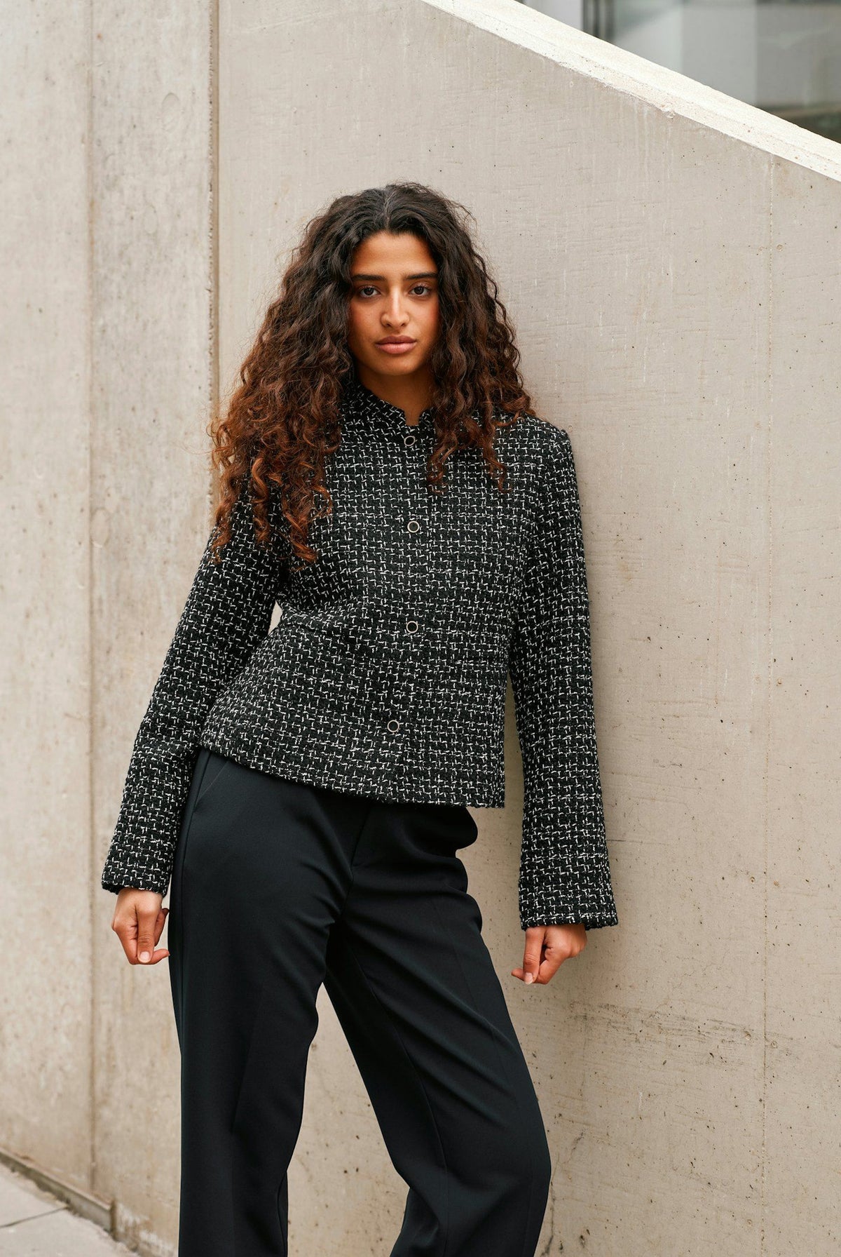 Denisa Boucléjacka Svart - 170180
