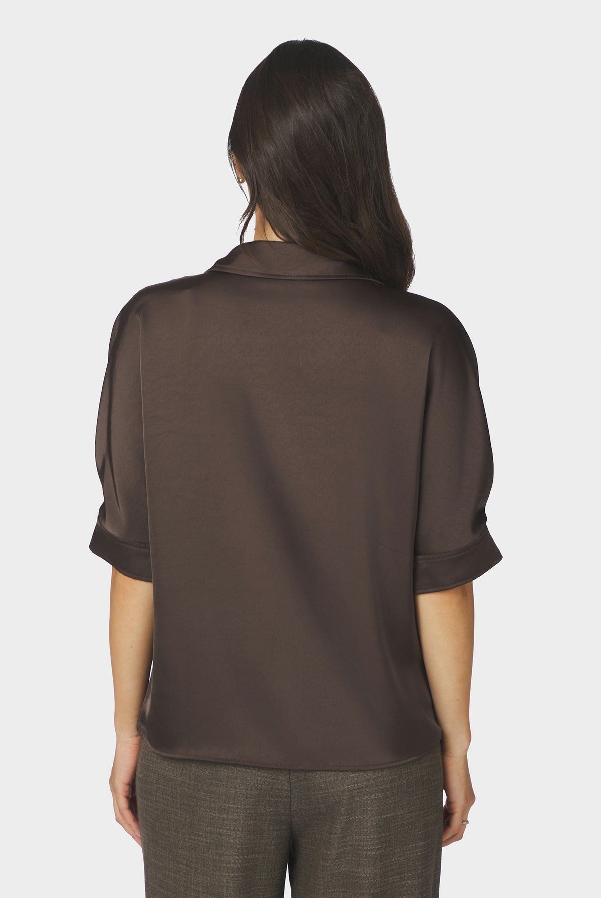 Carm Heavy Sateen Shirt Mörkbrun - 170699
