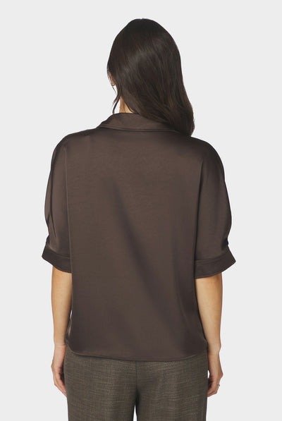 Carm Heavy Sateen Shirt Mörkbrun - 170699 Thumbnail