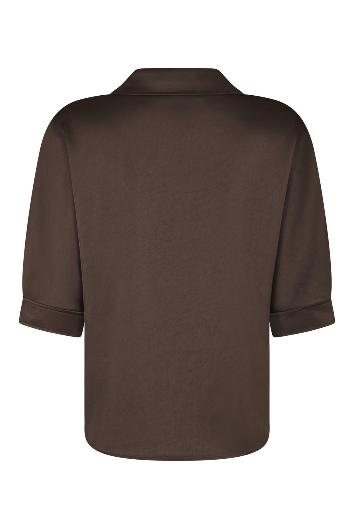 Carm Heavy Sateen Shirt Mörkbrun - 170699
