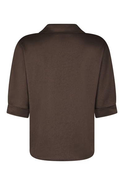 Carm Heavy Sateen Shirt Mörkbrun - 170699 Thumbnail