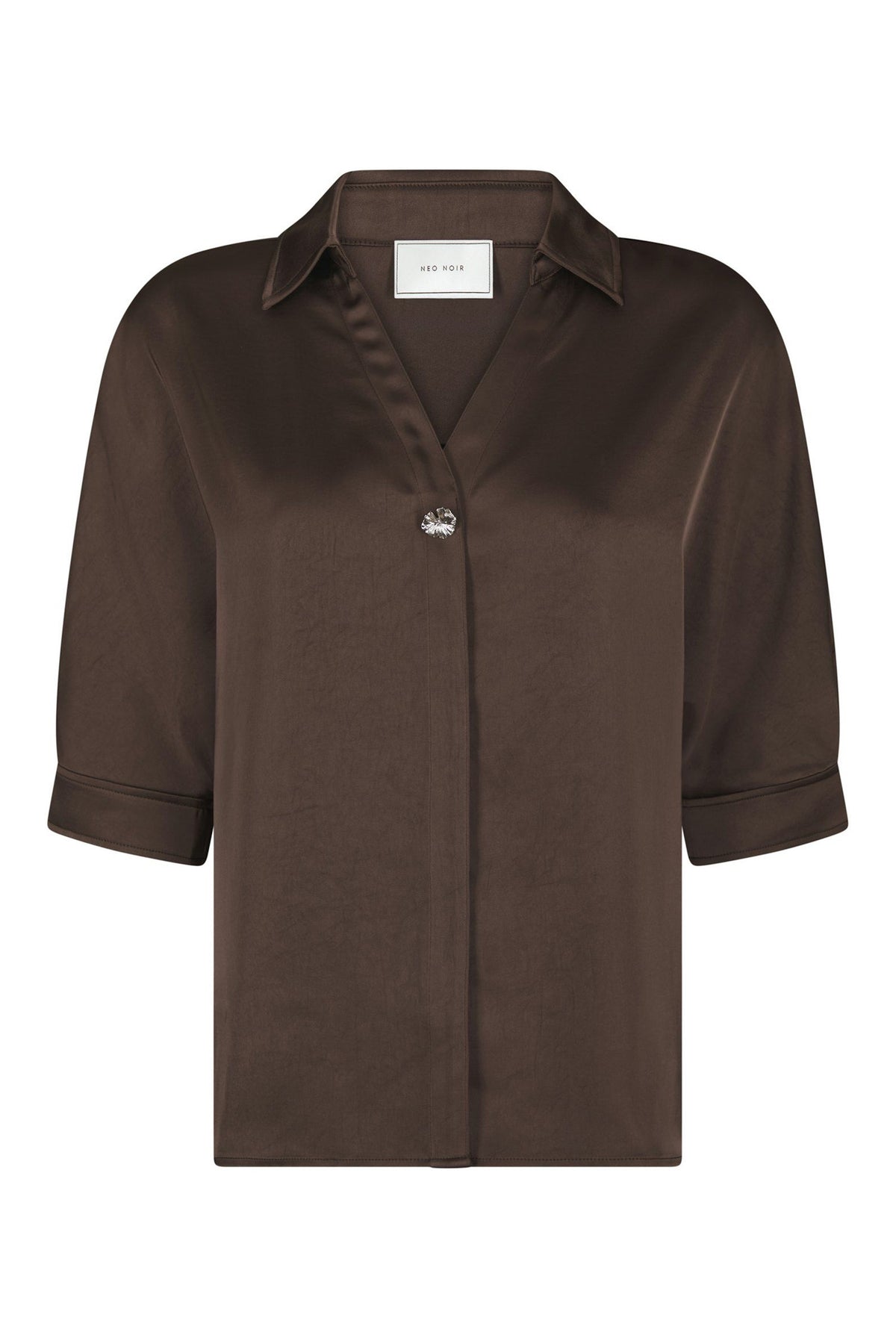 Carm Heavy Sateen Shirt Mörkbrun - 170699