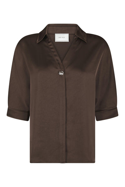 Carm Heavy Sateen Shirt Mörkbrun - 170699 Thumbnail