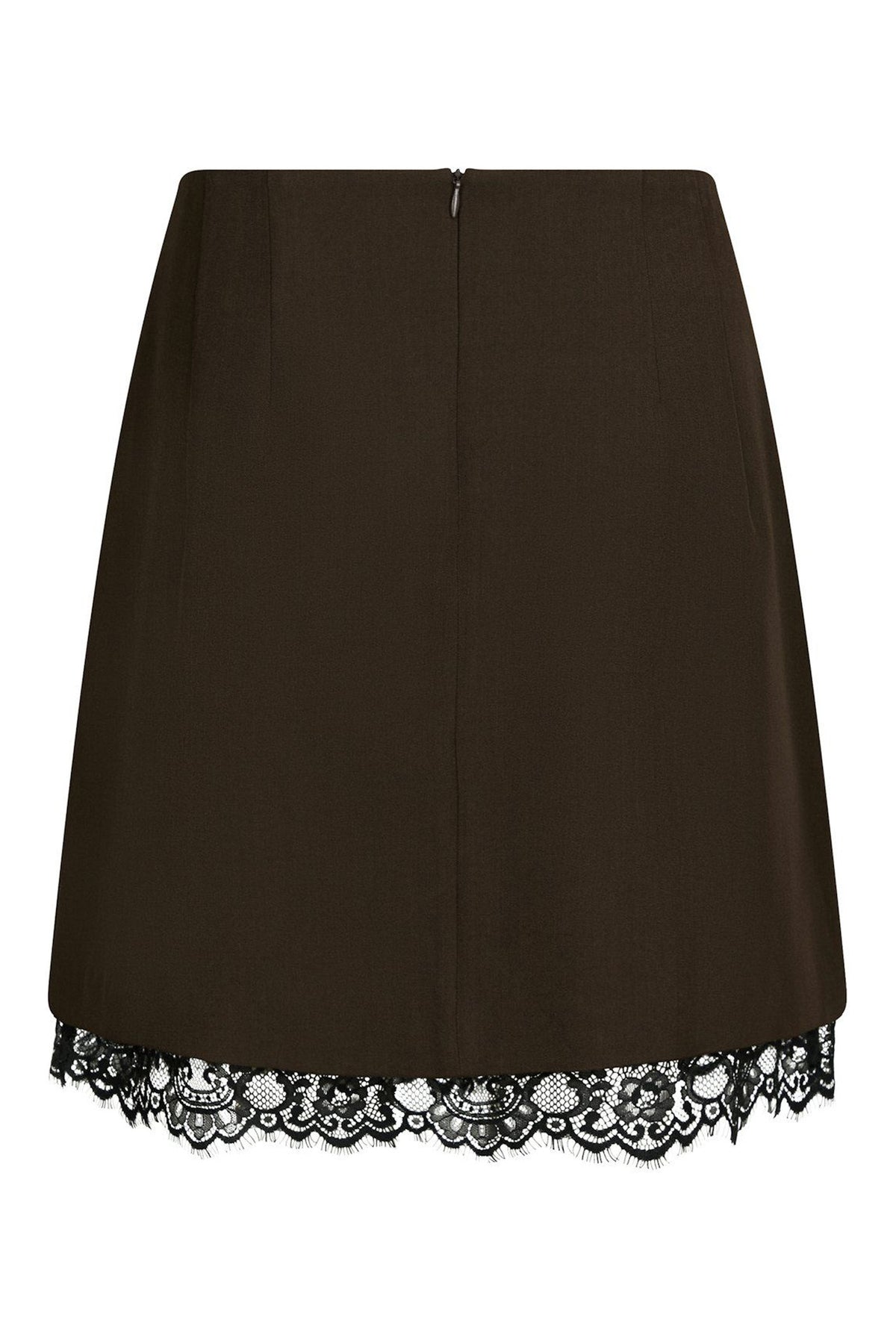 Brigitte Structure Lace Skirt Mörkbrun - 169852