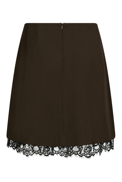Brigitte Structure Lace Skirt Mörkbrun - 169852 Thumbnail