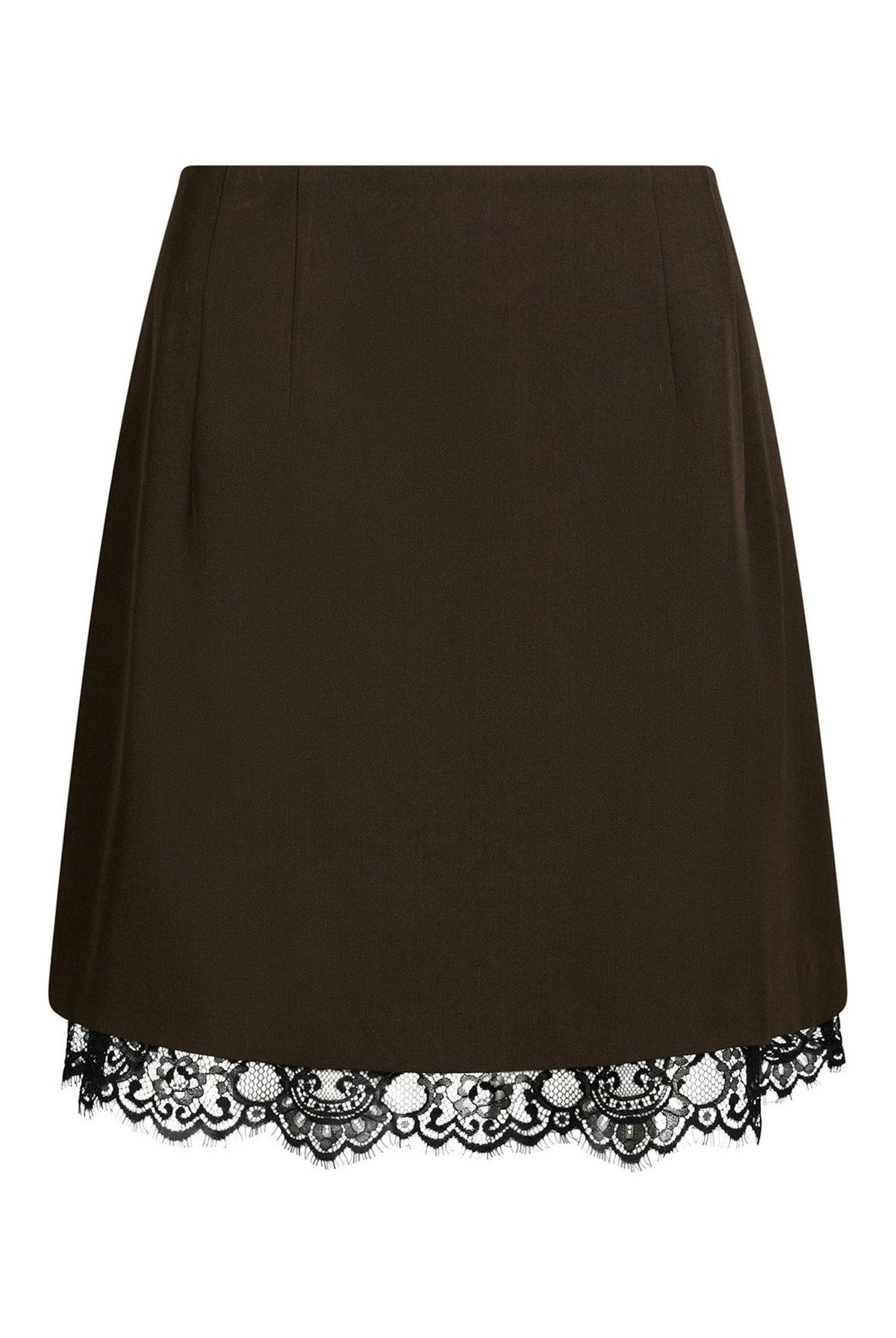 Brigitte Structure Lace Skirt Mörkbrun - 169852