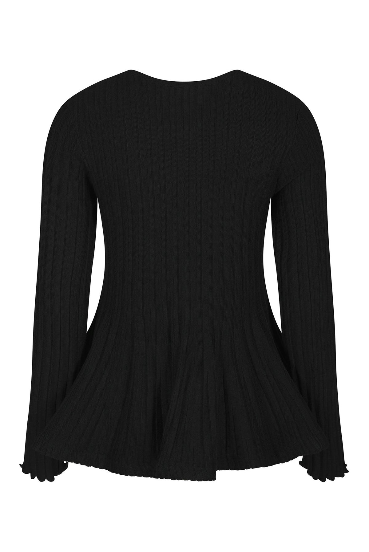Wallina Peplum Stickad Blus Svart - 170589