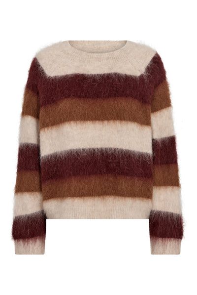 MMSuvi Stripe Knit Russet Brown - 182780 Thumbnail