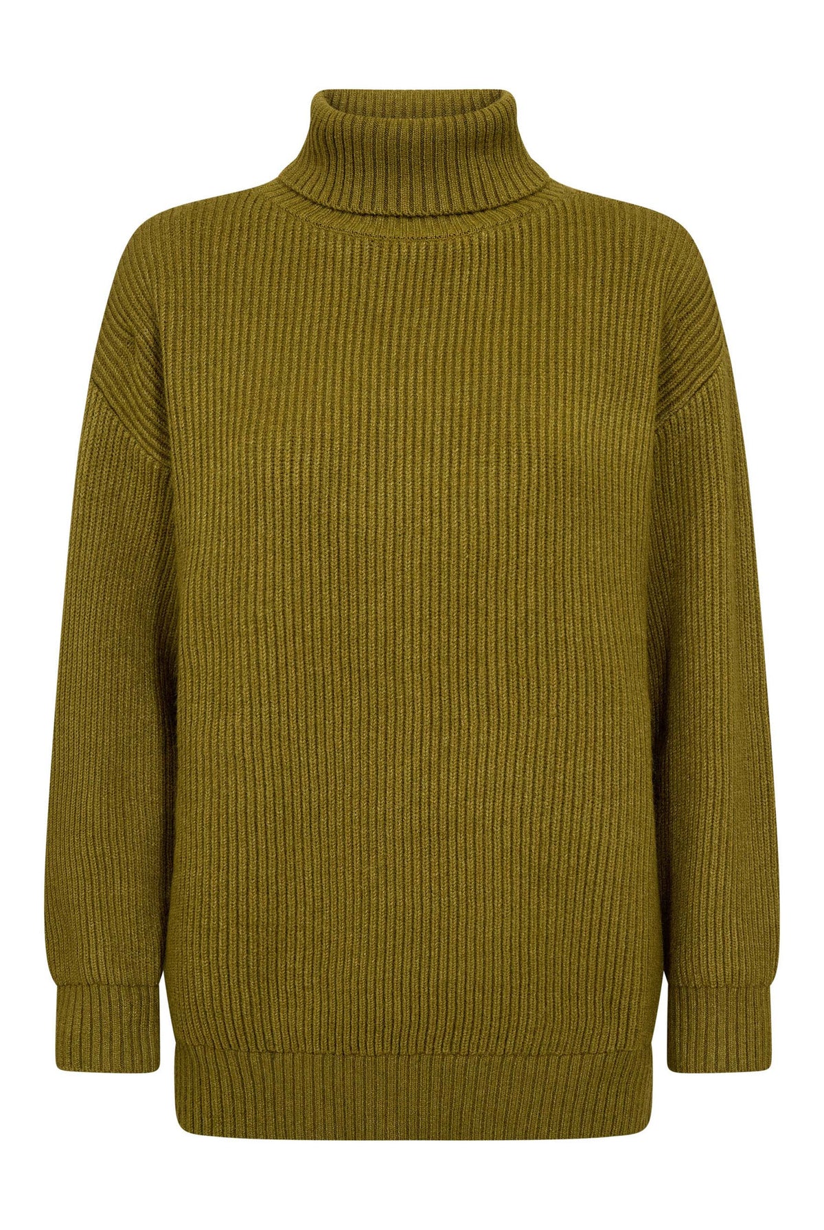 RowCC Rib Padded Roll-Neck Kni 60007-Fern Green - 500125