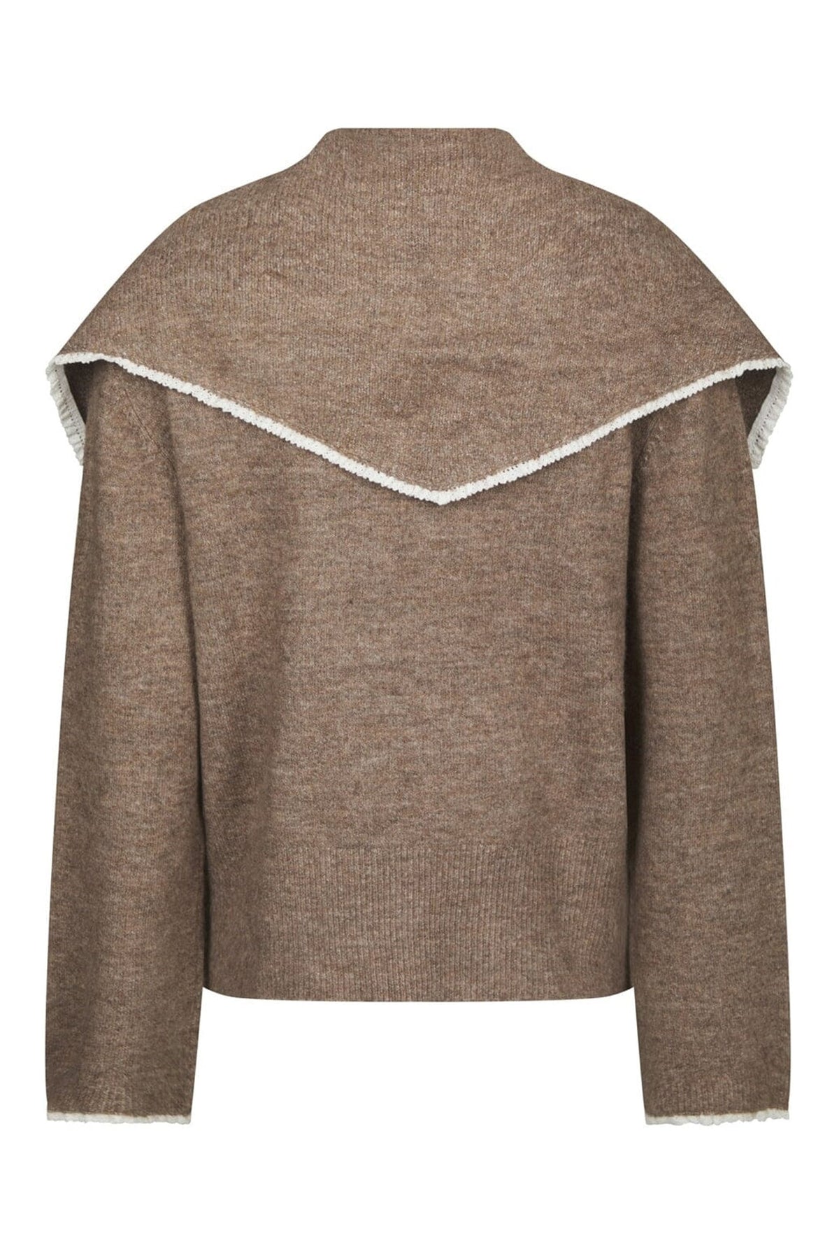Eliska Scarf Knit Blouse Brown Melange - 170082