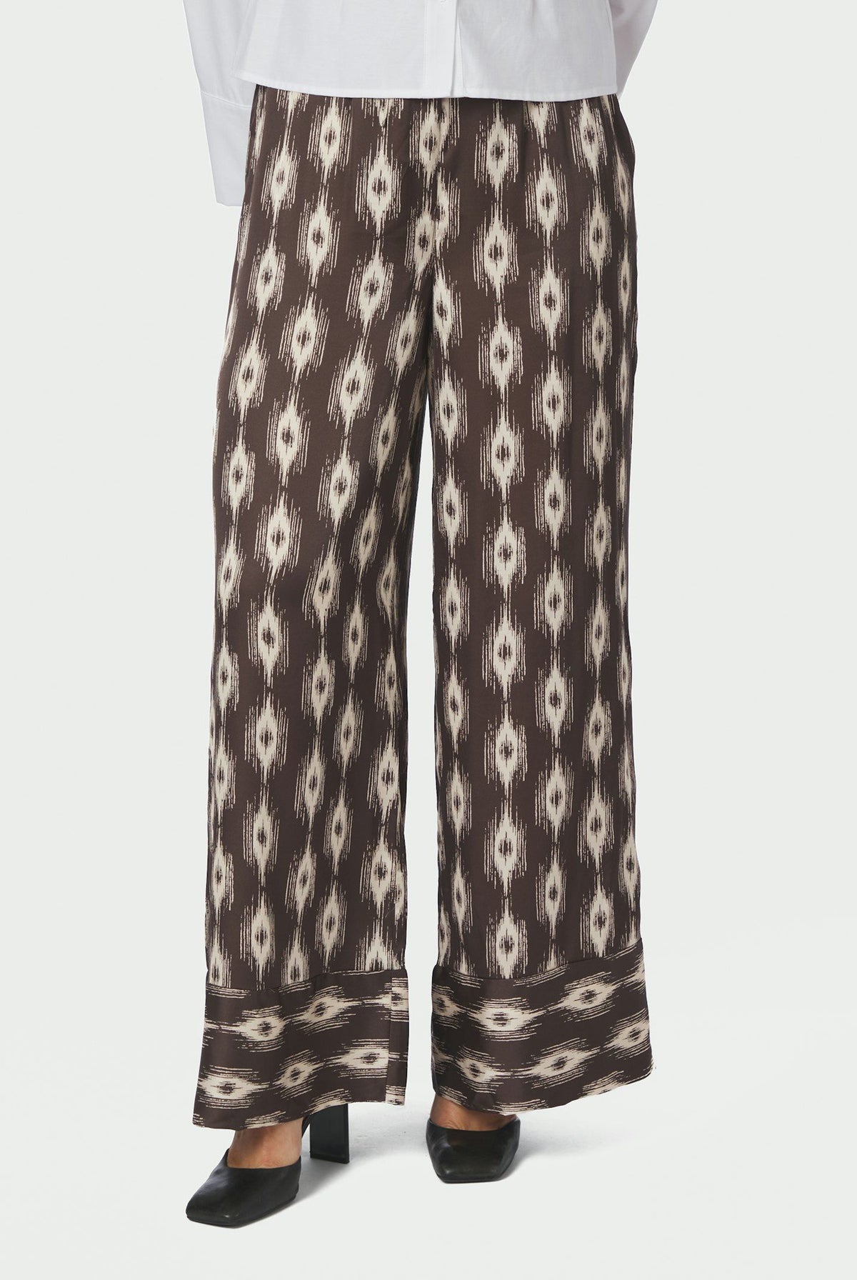 Sora Ikat Pants Mörkbrun - 170975