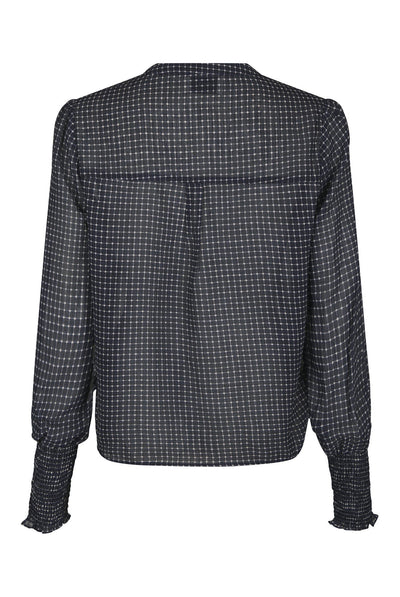 Landa Simple Check Blouse Navy - 171000 Thumbnail