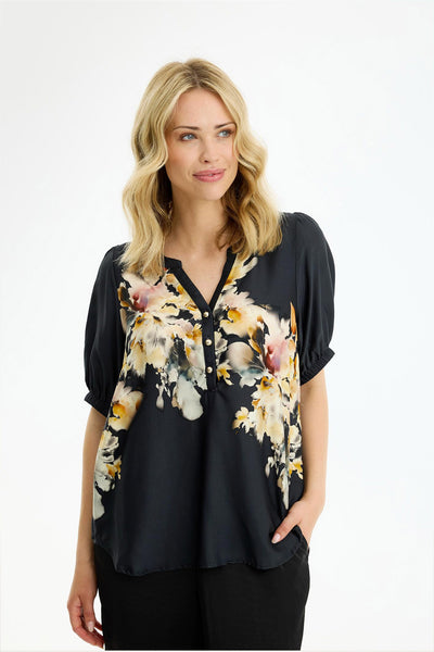 Linse blouse SORT - 17210 Thumbnail