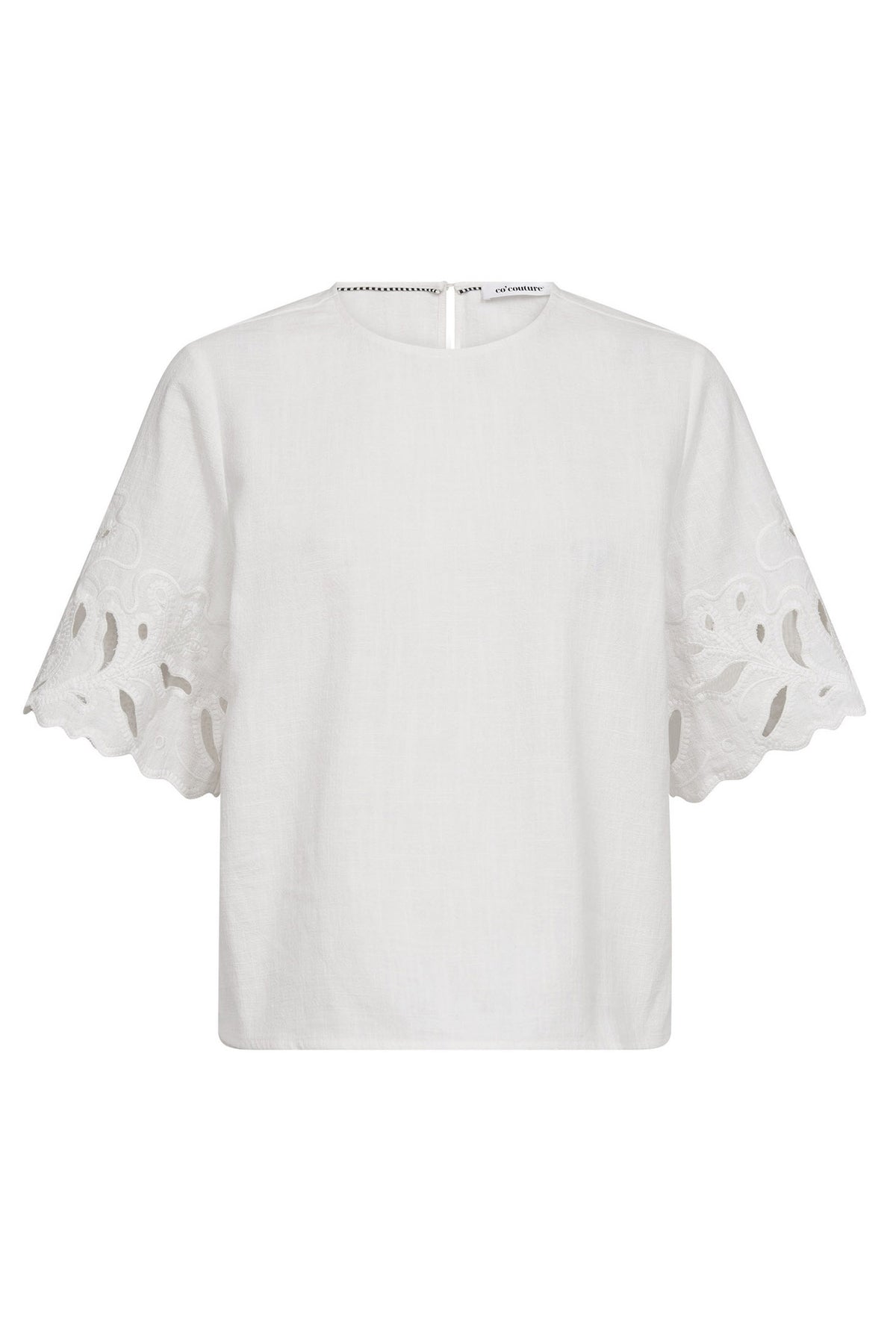 LitaCC Linen Emb SS Blouse 4000-Vit - 45157