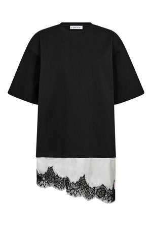 Loose Mix Lingerie Tee Black - HL10718