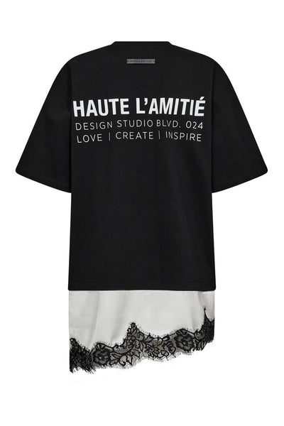 Loose Mix Lingerie Tee Black - HL10718 Thumbnail