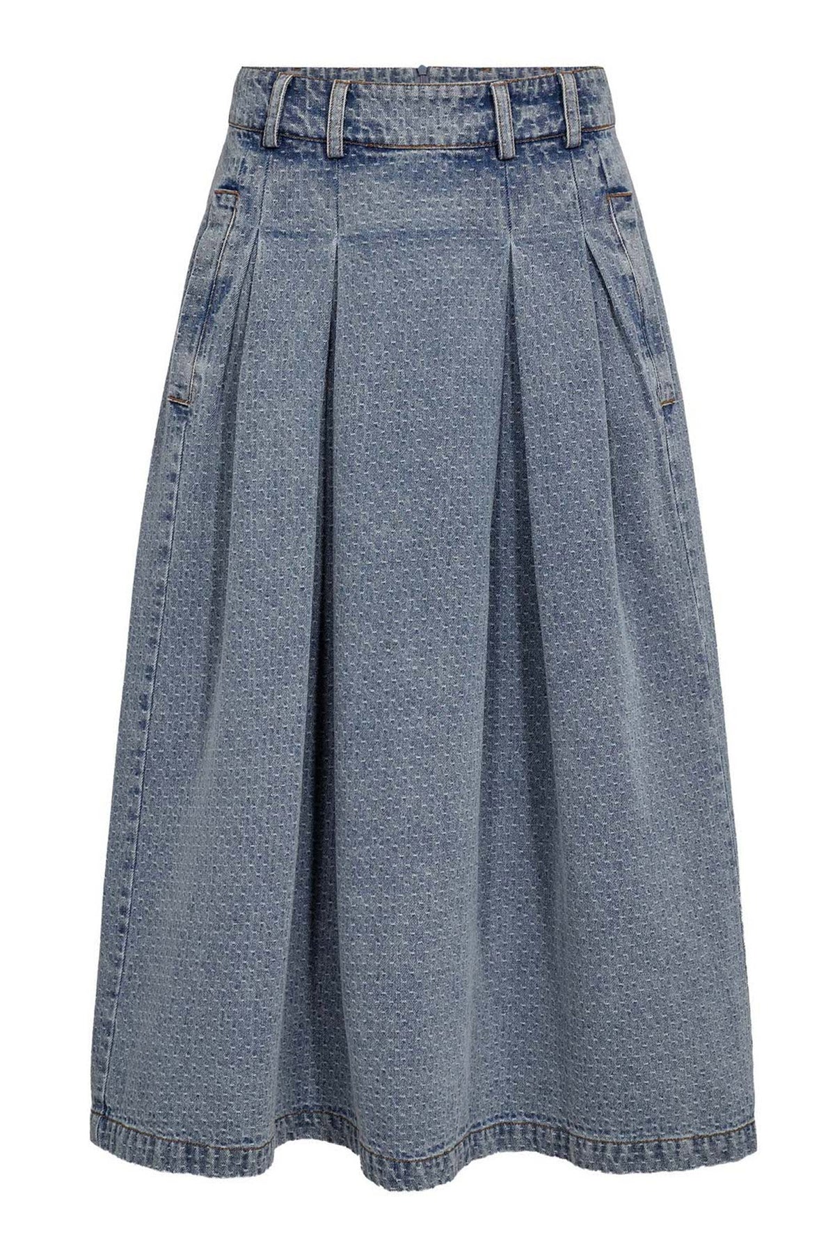 LovaCC Anya Pleat Skirt 552-Denimblå - 44028