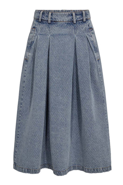 LovaCC Anya Pleat Skirt 552-Denimblå - 44028 Thumbnail