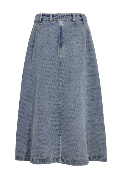 LovaCC Anya Pleat Skirt 552-Denimblå - 44028 Thumbnail