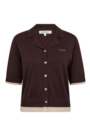 LueCC Crop Cardigan 145-Dark Brown - 42019