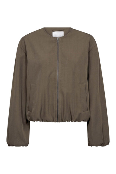 LunaCC Balloon Zip Jacket 154-Walnut - 30330 Thumbnail