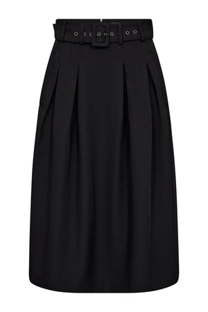 LunaCC Belt Midi Pleat Skirt 96-Black - 44003