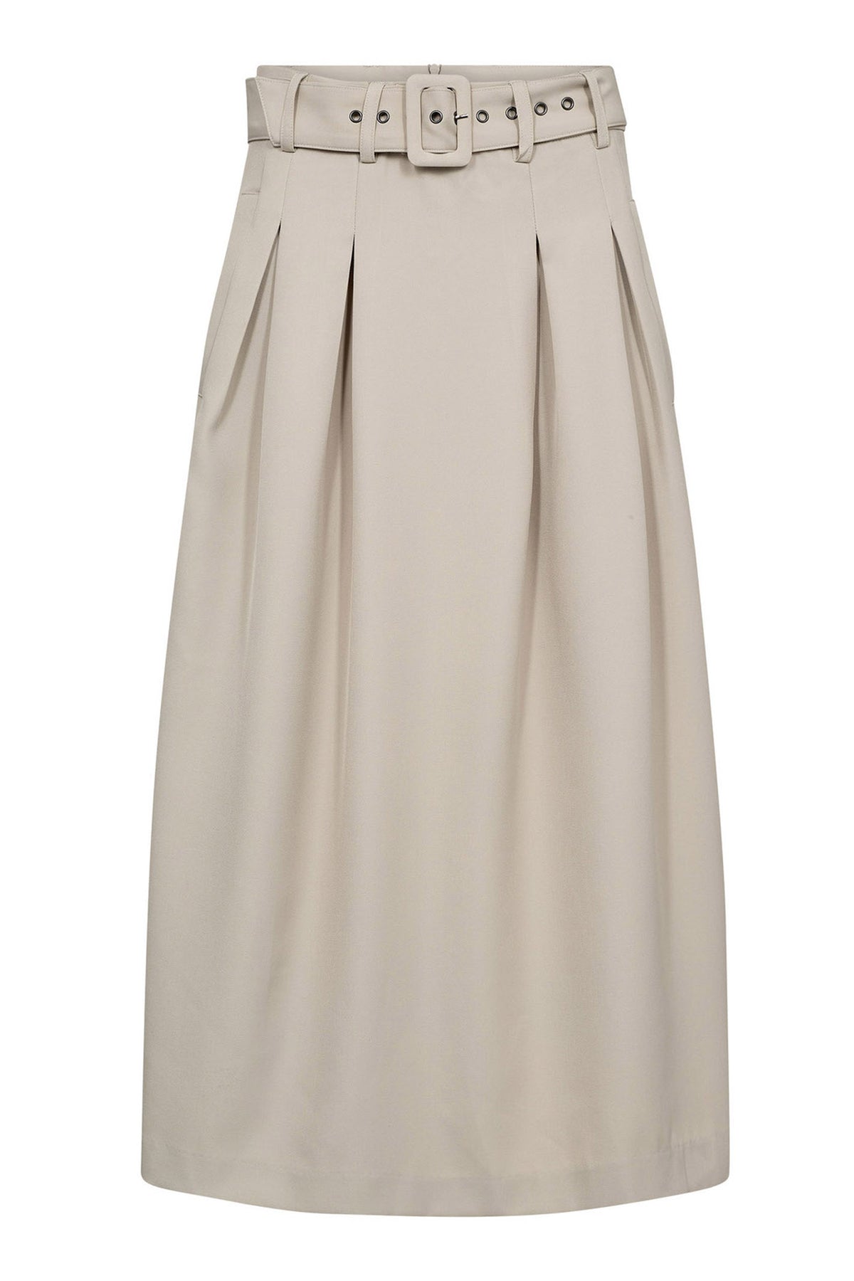 LunaCC Belt Pleat Skirt 2006-Taupe - 44013