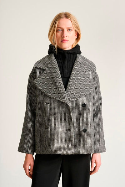 Nishin dobbeltradet jakke Herringbone - 267-2496-5978 Thumbnail