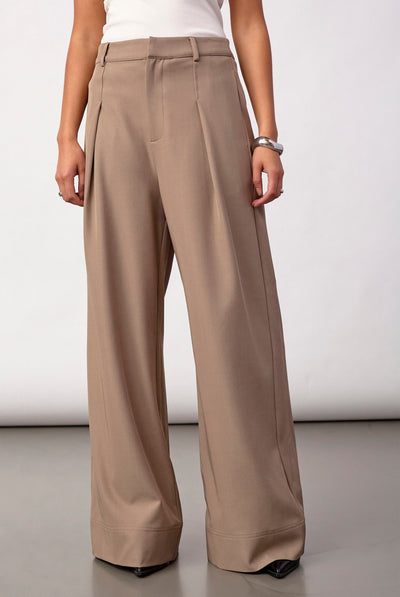 LunaCC Pleat Pant 20018-Taupe - 500391 Thumbnail