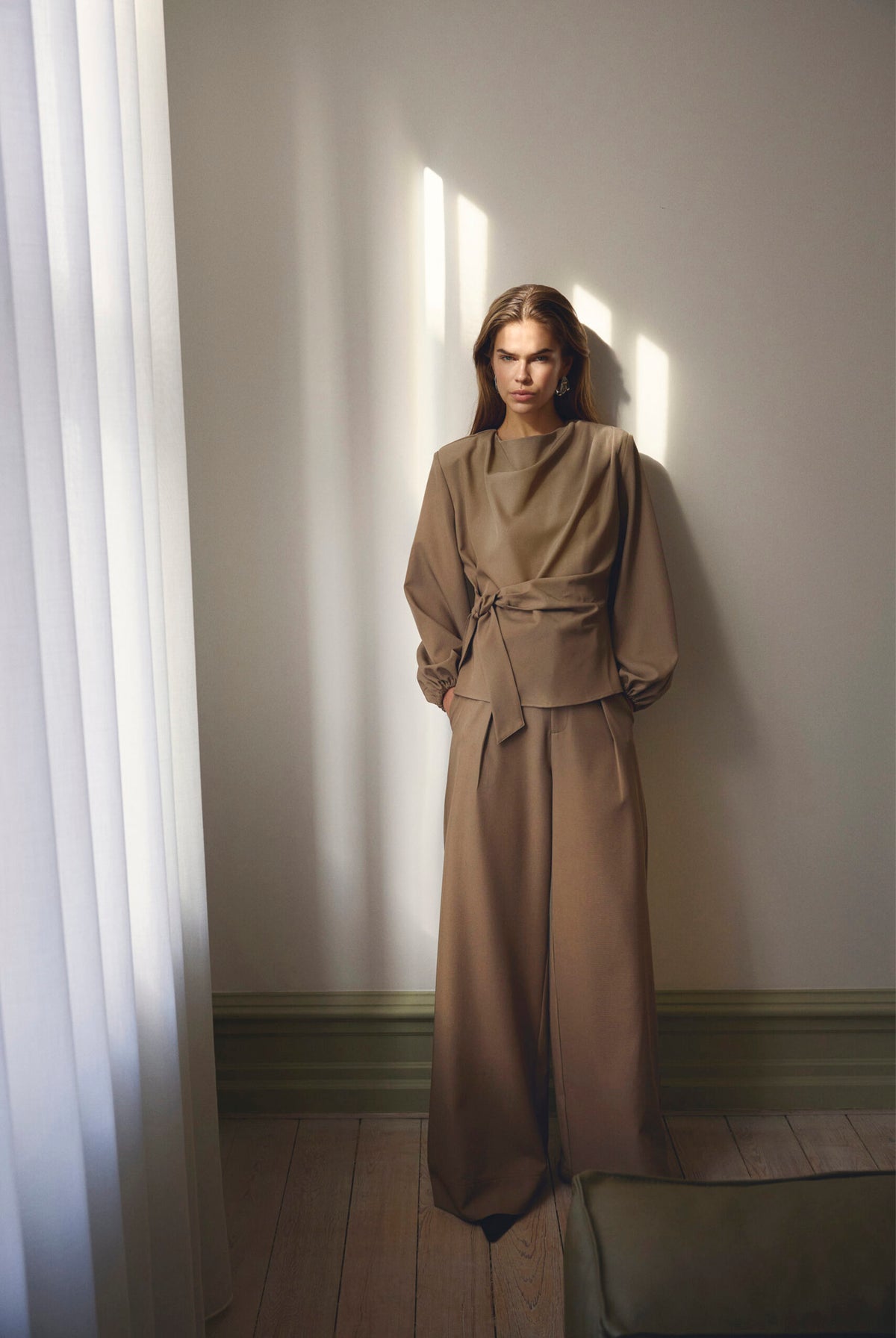 LunaCC Pleat Pant 20018-Taupe - 500391
