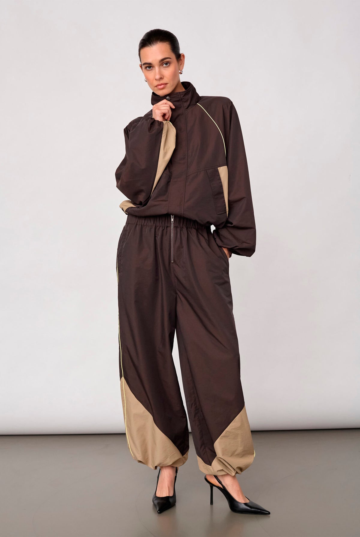 Aloracc Block Pant Mörkbrun - 500847