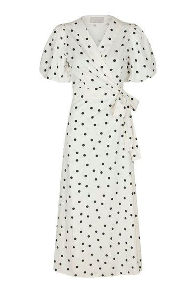 Clarine Linen Dot Dress White - 170637 Thumbnail