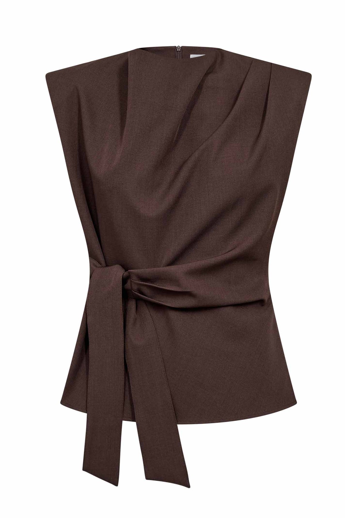 LunaCC Pleat Top 20003-Mörkbrun - 500314