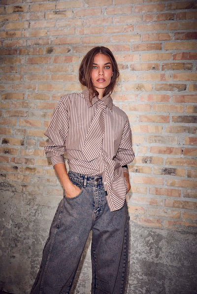 Drew Barrel Panel Jeans Mocca Mocca - HL10848 Thumbnail