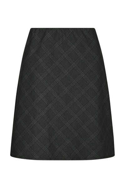 Lunna Check Short Skirt Antracit - 168223 Thumbnail