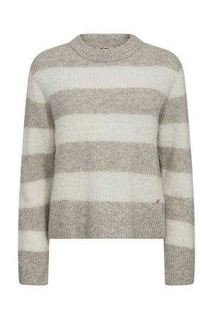 MMAidy Thora Stripe Crewneck Feather Gray - 172360
