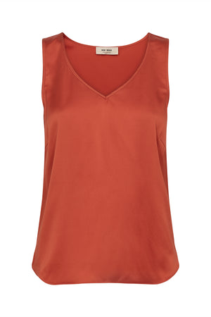 MMAstrid V-ringat linne i siden Spicy Orange - 153590