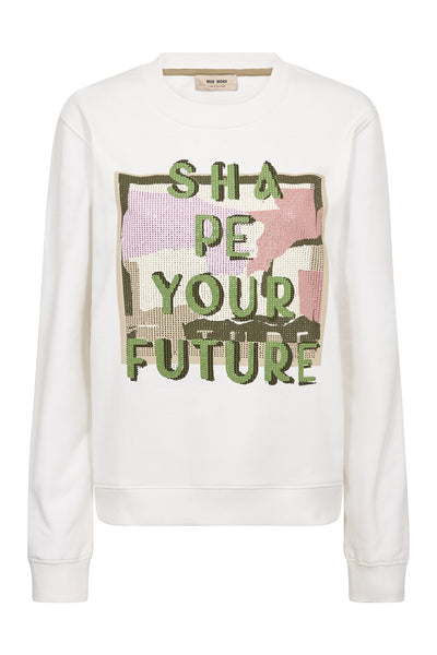 MMAtika O-LS Glam Sweatshirt Vit - 176840 Thumbnail