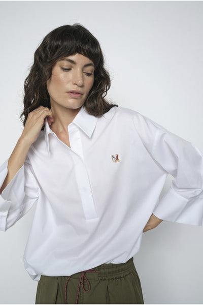 MMBritze Cam Cotton Blouse White - 179320 Thumbnail