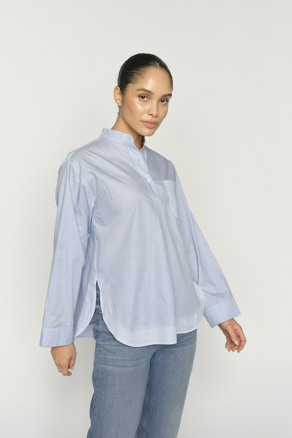 MMBronwyn Stripe Shirt Brunnera Blue - 178040