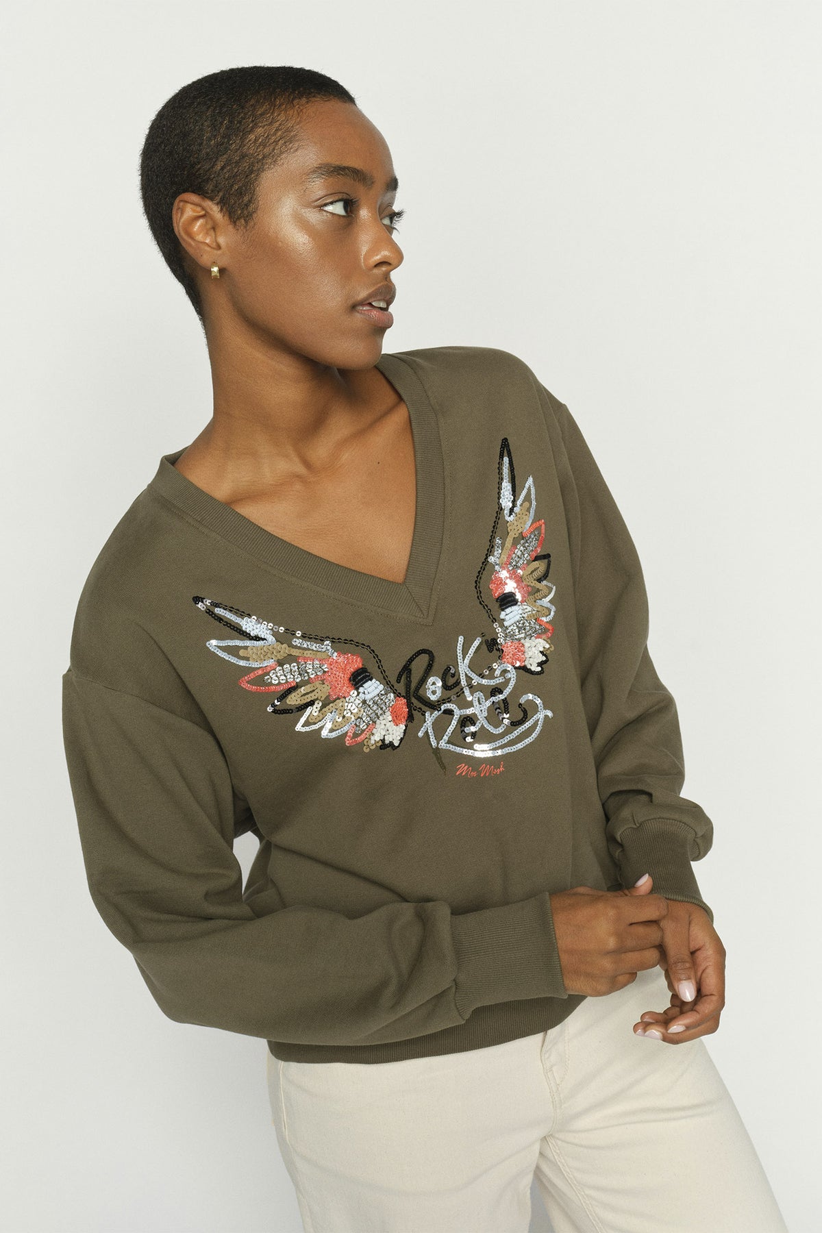 MMCosette V-LS Spring Sweatshirt Olive night - 178020