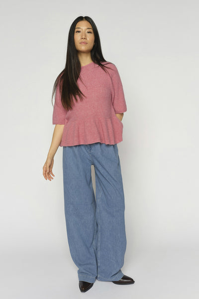 MMDagny Pleat Jeans Ljusblå - 178590 Thumbnail
