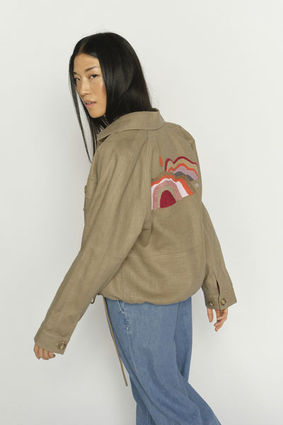 MMGinah Ramie Jacket Petrified Oak - 177000 Thumbnail